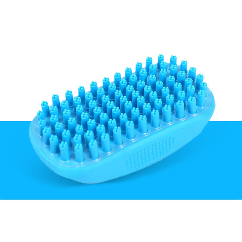 Taeku Dog Bath Brush, Rubber Shampoo Grooming Pet Brush Soft Shedding Bathing Hair Accessories Back Massage Cat Brush for Long Short Fur (Blue)...