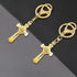 10Pcs Metal Saint Benedict Medals Cross Charm Rosary Center INRI Crucifix Pendant Beads DIY Catholic Jewelry Gifts Necklace Keychain for Men Women...