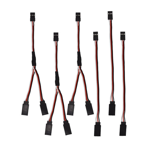 6 PCS JST Y Connector 3 Pin JST Plug Splitters, Servo Male to Female Y Wire Cable, Parallel RC Servo Extension Cord, Wire Cable Fits RC JR Futaba ...