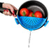 Silicone Strainer for Kitchen - Cooking strainer for Pasta, Fruits, Vegetables, Clip on Strainer, Pot Strainer, Pans,Food Strainer (blue)...