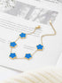 14K Gold Dainty Four Leaf Clover Bracelets for Women Lucky Flower Jewelry...