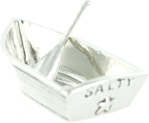 Basic Spirit Boat Salt Cellar w/Spoon Handcrafted Pewter Home Lead-Free SD-19...