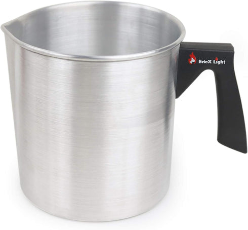 EricX Light Candle Making Pouring Pot,2 pounds,Double Boiler Wax Melting Pot,Dripless Pouring Spout & Heat-Resisting Handle Designed,Aluminum Cons...