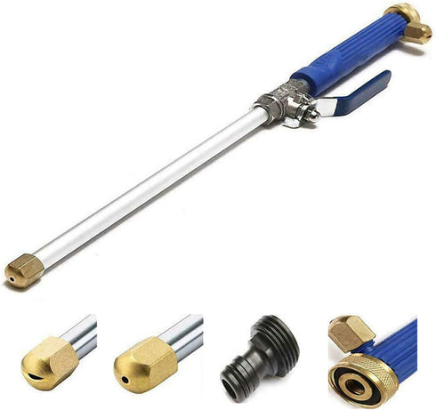 High Pressure Hydro Jet Wand, Extendable Garden Sprayer 2 in 1 Power Washer Attachment Water Hose Nozzle Car Washer Glass Cleaning Tool Window Wat...