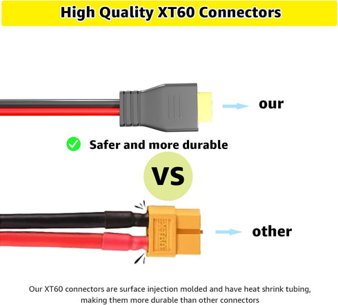XT60 Male to 45A Anderson Connector Adapter. 10AWG Cable Suitable for Outdoor Power Banks, Lithium Battery Packs, Solar Panels to Portable Power S...