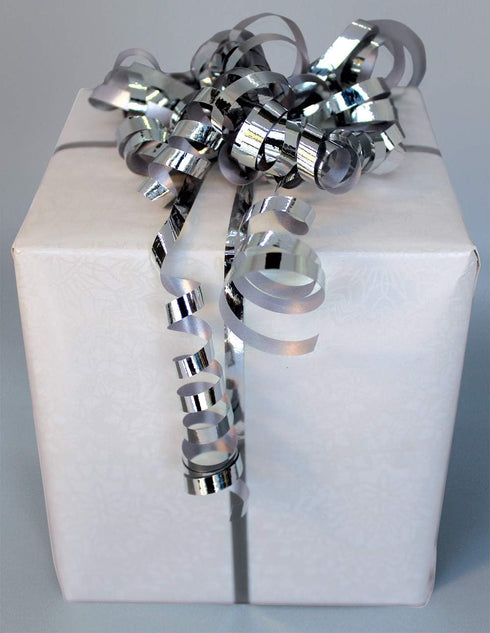 Holiday Ribbon for Craft Silver Curling Ribbon Metallic Ribbons Shiny & Sparkling Crafts Large 500 Yard Thin New Year Party Celebration Decoration...