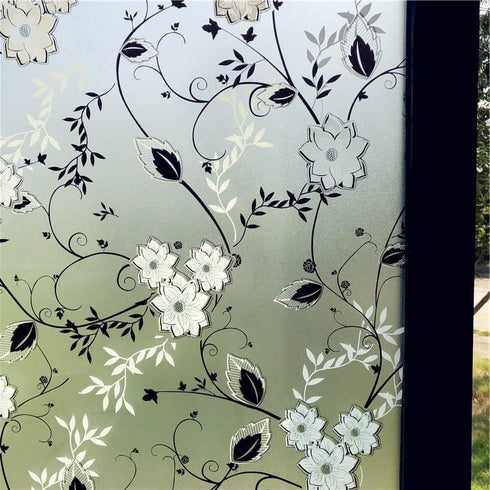 Window Privacy Film for Glass, Floral Removable Static Film, 17.5x78.7 Inch...