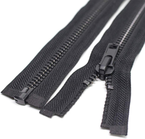 MebuZip #8 26 Inch Black Nickel Teeth Separating Jacket Zipper Right Handed Zipper Heavy Duty Metal Zippers for Men's Jackets Coats Sewing (26" RH...