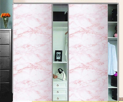 practicalWs 15.7in x 236.2in Self-Adhesive White/Pink Marble Removable Wallpaper Decor Decals Decoration Textured Panel Table Countertops Cabinets...