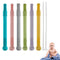 Hollow Teether Tubes, 6 Pack Chew Straw Toy for Infant Toddlers Silicone Teething Toys for Babies, 0-6 Months 6-12 Months BPA Free/Freezable/Dishw...