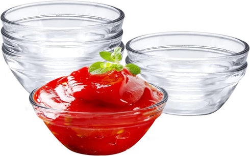 Mini Glass Bowls Set of 6 Small Dipping Bowls Sauces Jam Chutney Nut Dessert Ice Cream Sundae Serving Bowls Sauce Bowls for All Condiments Transpa...