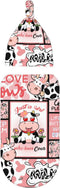 Who Love Cows Newborn Swaddle Blankets with Hat Sets,Newborn Receiving Blanket for Boy Girl,Swaddle Sack Shower One Size...