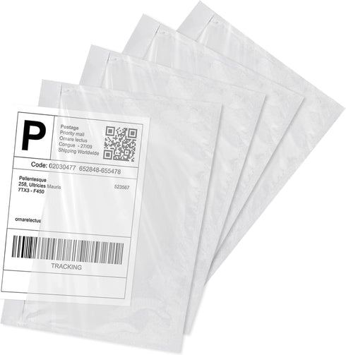 Shipping Label Sleeves 7.5" x 5.5" (50 Packs) BESTIKER Clear Adhesive Packing Slip Pouches, Packing List Envelopes, Shipping Supplies for Small Bu...