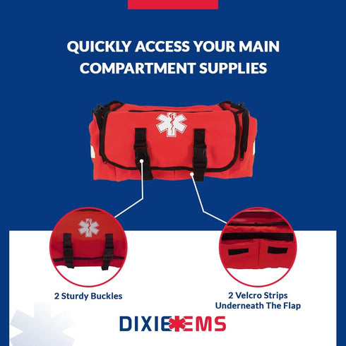 Dixigear First Responder On Call Trauma Bag W/Reflectors - Red...