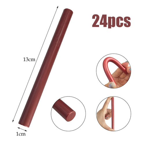 Sutekus 24Pcs Sealing Wax Sticks Wax Sealing Sticks for Vintage Wax Seal Stamp Glue Gun Sealing Wax for Wedding Invitations Cards Envelopes Crafts...
