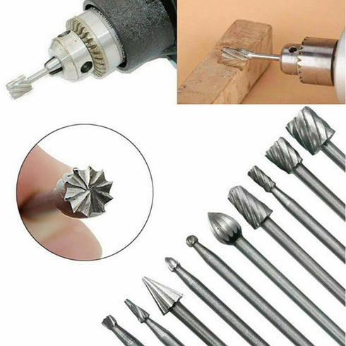 Carving Bits 20pcs Rotary Bits Burr Set Wood Engraving Router Bit with 1/8" Shank Rotary Tools Accessories for DIY Woodworking Carving Engraving D...