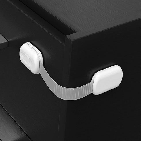 DILSIAI Baby Locks (8-pack) Child Safety Strap Locks for Safe Quick Cabinets and Drawers, Toilet, Fridge & More. 3M Adhesive Pads. Easy Installati...