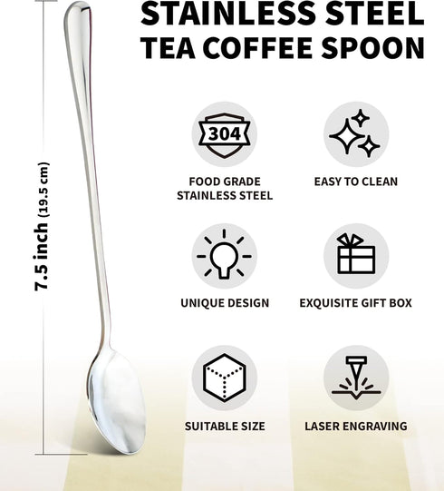 Coffee Makes Me Poop Spoon - Funny Gift for Coffee Lovers - Stainless Steel Teaspoon with Gift Box - 7.5 Inches...