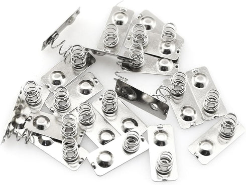 20PCS 21 x 9mm Metal AAA Batteries Spring Contact Plate Terminal Silver Battery Battery Negative to Positive Conversion Spring Contact Nickeling P...