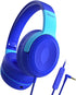 ELECDER Kids Headphones, S8 Wired Headphones for Kids with Microphone for Boys Girls, Adjustable 85dB/94dB Volume Limited (Navy/Blue)......