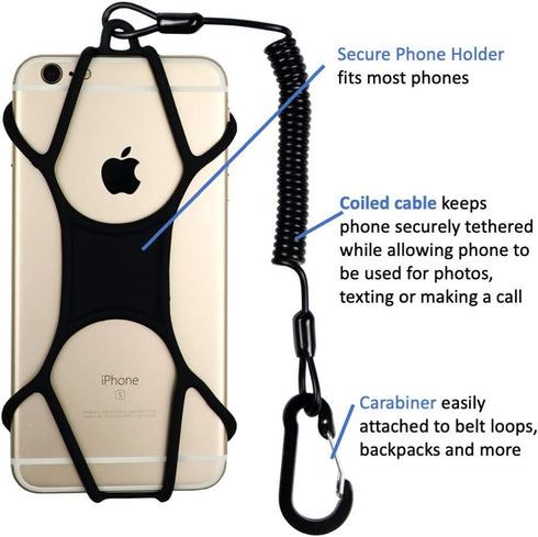 Gear Beast Universal Phone Lanyard Holder and Ring Grip, Silicone Cell Phone Lanyard Neck Strap and Phone Ring Holder...