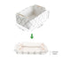 Decorative Collapsible Rectangular Fabric Storage Bin Organizer Basket with Wooden Handles for Clothes Storage, 11"×7.1"×3.9", White...
