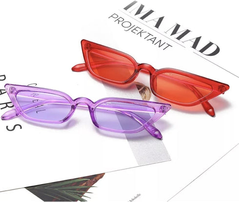 W&Y YING Small Cat Eye Sunglasses for Men and Women Skinny Retro Frame Y2K Shades Trendy Fun Fashion Glasses...