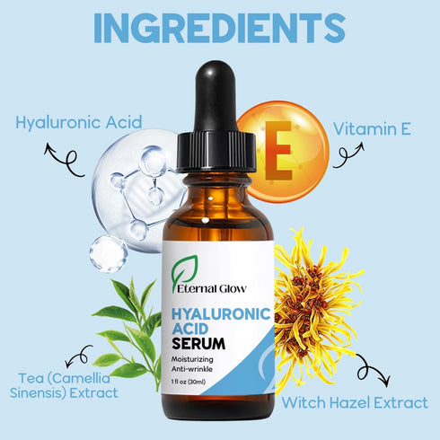 Hyaluronic Acid Serum with Nourishing Botanicals – Intense Hydration for Plump, Radiant Skin – Best Face Serum for Anti Aging Skincare + Skin Barr...