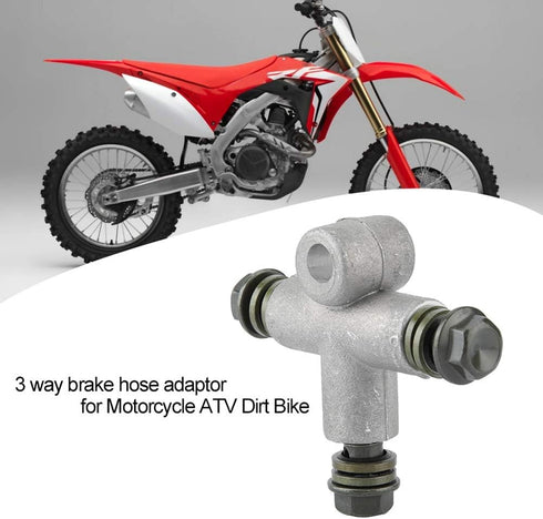 Qiilu ATV 10mm Hydraulic 3 Way Brake Oil Hose Adaptor Pipe Coupling Tee for Motorcycle Motorbike...