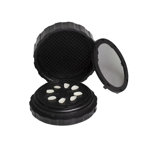 Denture Case,Dental All-Ceramic Veneer Processing Box, Denture Veneer Processing Box Round Shape Reusable Black Denture Storage Box with Spare Pad...