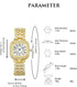 CdyBox 3Pack Classic Ladies Square Watches with Blue Hands Digital Watch Quartz Wristwatches with Inlay Diamond Strap...