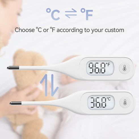 Berrcom Digital Oral Thermometer for Adults and Kids, Medical Thermometer for Fever 10 Second Reading Rectum Armpit Thermometer with Fever Alarm...