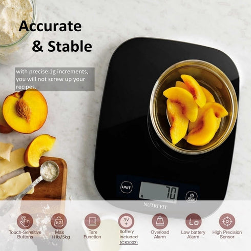 NUTRI FIT Digital Food Scale Kitchen 0.1oz Ultra Slim, Coffee Scale, Weighing for Ounces and Grams Accurate for Weight Loss, Baking, Dieting, Keto...