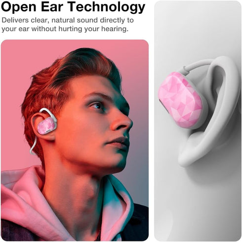 Purity Air Open Ear Headphones - True Air Conduction Wireless Bluetooth Open Ear Earbuds with Dual Mic for iPhone/Android - Secured Long Wearing C...