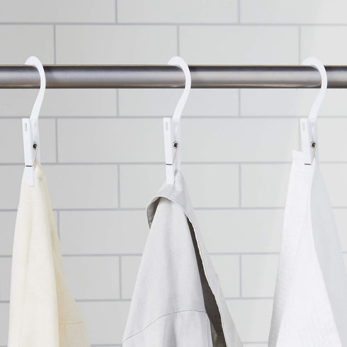 Fox Run Laundry Hooks, Set of 10 Clothing Pin Hooks, White...