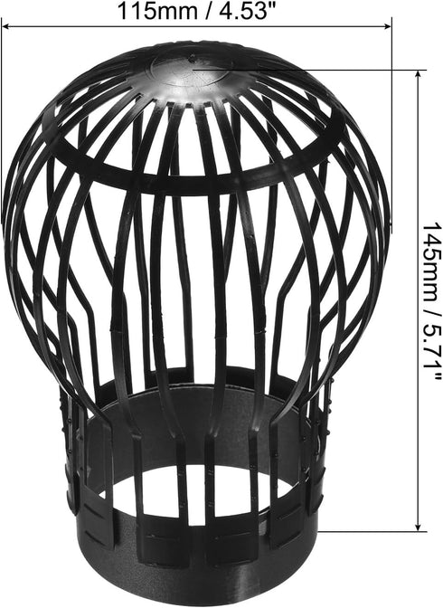 uxcell Gutter Guard, 5 Inch Down Pipe Gutter Balloon Guard Filter Strainer for Leaves Roof Screen, Pack of 4...