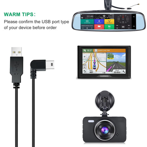YQMAJIM Charging Power Cable for Dash Cam, (11.5 Ft) USB 2.0 to Mini USB Car Vehicle Power Charger Adapter Cord Compatible with Garmin Nuvi GPS?Re...