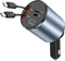 Paiholy 4 in 1 Retractable Car Charger,120W Super Fast Car Charger, Dual Type-C Retractable Cables and 2 USB Ports Car Charger Compatible with Sam...