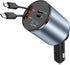 Paiholy 4 in 1 Retractable Car Charger,120W Super Fast Car Charger, Dual Type-C Retractable Cables and 2 USB Ports Car Charger Compatible with Sam...