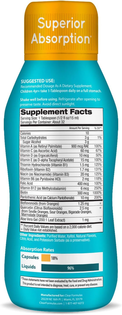 Liquid Multivitamin for Kids - Sugar Free Kids Vitamins -16 oz, 32 Servings...