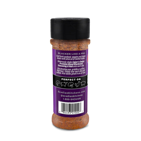 Cajun's Choice Blackened Seasoning - 2.75 oz Jar, All Natural, Low Salt, Gluten-Free - Authentic Louisiana Spice for Fish, Wings & BBQ...