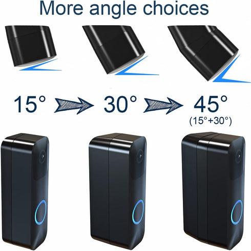 Blink Doorbell Mount, Adjustable (15 to 45 Degrees) Corner Mount, No-Drill Mounting Bracket for Blink Doorbell Camera, Wide Viewing Angle Mount, B...