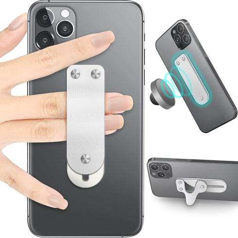 Phone Grip Strap Holder Cell Phone Strap Finger Holder for Hand Leather Telescopic Phone Finger Strap Stand Universal Finger Kickstand for Most Sm...