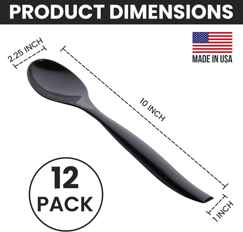 C&S Event Supply Co. 10" Plastic Serving Utensils, Disposable Plastic Serving Spoons, Reusable, Disposable, For Weddings, Catering, Buffets, Parti...