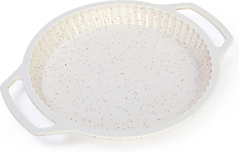 Silicone Pie Pan Non-Stick, 9 Inch Tart Pan Easy Release, Pie Dish with Handle, Quiche Baking Dish With Ruffled Edge for Microwave, Dishwasher, an...