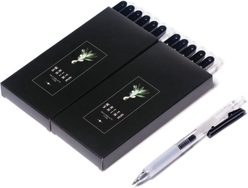 Ultra Fine Gel Pens,12 Pack Black Ink Gel Pens 0.38mm Line-Size,Smooth Writing Pens for Pens for Students, Teachers, Financial Officers, Doctors, ...