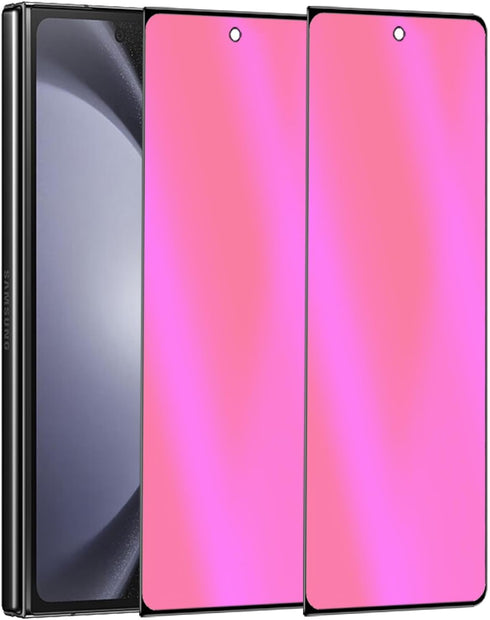 2 Pack Outer Anti-Blue Privacy Tempered Glass For Samsung Galaxy Z Fold 5 / Z Fold 4 Front Mirror Anti-Spy Screen Protector Anti-Peeping Full Cove...