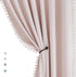 Treatmentex Pom-Pom Pink Half-Blackout Curtains 45'''' Short Window Curtain Set for Girls Baby Nursery Room Darkening Drapes 2 Panels Rod Pocket,A...