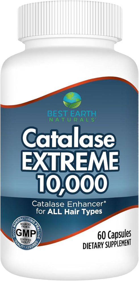 Best Earth Naturals Catalase Extreme Supplement 10,000 with Saw Palmetto, Biotin, Fo-Ti, PABA - Hair Supplements for Strong Hair - 60 Capsules (30...