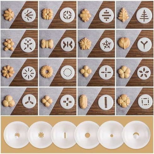 Biscuit Making and Icing Set Cookie Biscuit Press and Cake Icing Decorating Set with Icing Gun Cookie Press Cutter Kit with Discs and Nozzles For ...